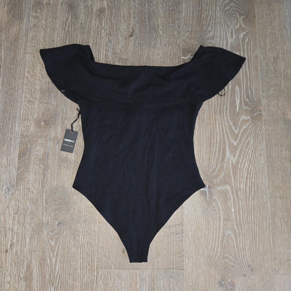 Black Off-Shoulder Body Suit